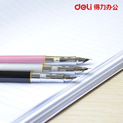 得力S681钢笔 学生练字钢笔 金属笔尖 商务签名钢笔 0.38mm极细笔