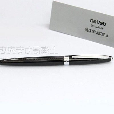 得力S671EF钢笔 暗尖纯黑 商务签字笔 练字笔 高档礼盒送礼必备
