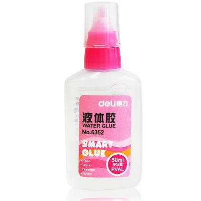得力胶水6352扁头胶水 笔刷头液体胶水 办公胶水 50ml