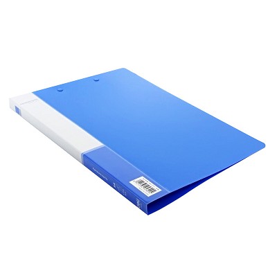 得力文件夹5309 彩色资料夹收纳夹双强力夹长押夹+板夹 蓝色有货