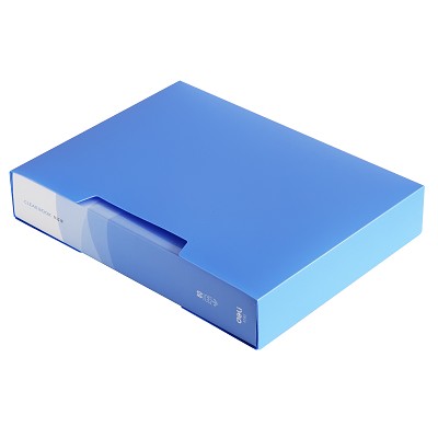 得力资料册5280 A4文件夹插页袋 透明档案册 办公文具 只有蓝色