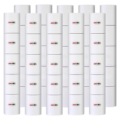 得力3205单层收银纸 60g双胶纸 75mm×60mm×30m