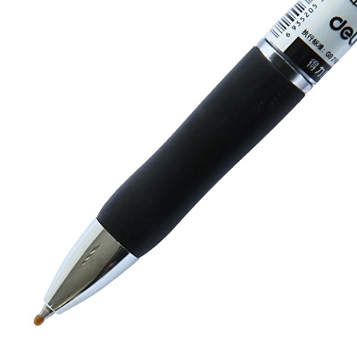 得力S01按动中性笔黑色签字笔水笔碳素笔0.5mm 办公学习考试用品