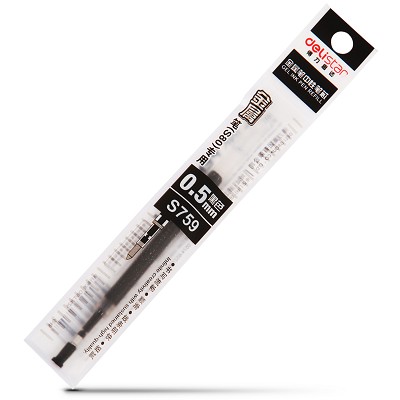 【专用型】得力S759子弹头笔芯中性笔水笔笔芯0.5mm台笔财务替芯
