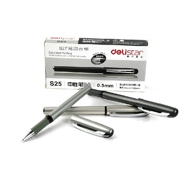 得力文具 S25办公使用中性笔 签字笔 水笔 0.5mm 黑色