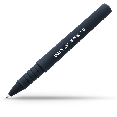 得力S24中性笔 黑色碳素笔水笔签字笔 学习办公 1.0mm