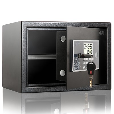 得力保险箱 家用小型迷你双层入墙保险柜 92619双报警保管箱 包邮