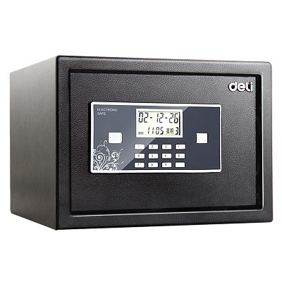 得力保险箱 家用小型迷你双层入墙保险柜 92619双报警保管箱 包邮