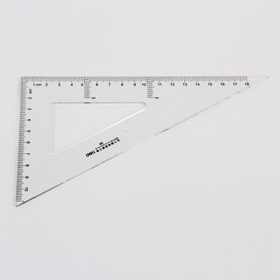 得力6420 塑料三角尺18/25/28cm三角板 小学生文具尺绘图使用仪尺