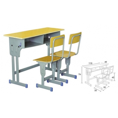 太阳帆双人单层课桌椅