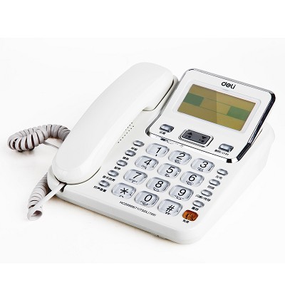 得力电话机789来电显示3.5英寸办公家用免提可翻转屏幕 联保