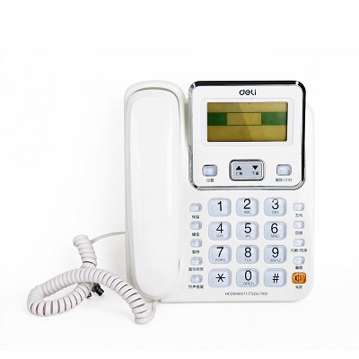 得力电话机789来电显示3.5英寸办公家用免提可翻转屏幕 联保